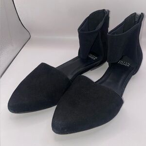 Eileen Fisher Allot Almond Toe Black Suede Flats